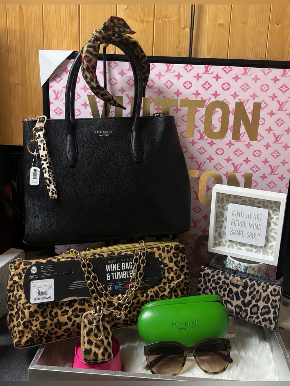 Kate Spade New York Eva satchel leopard bundle